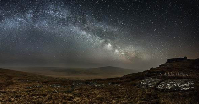 The Milky Way seen over Roughtor, the second-highest point on Bodmin Moor